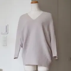 IENA コットンストレッチ コクーンVネック袖付きプルオーバー