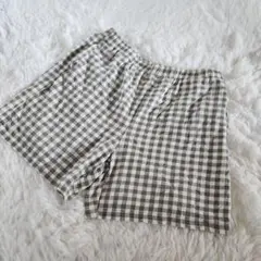 ハニーズ × サンリオ ギンガム チェック ハーフ パンツ キュロット 綿 L
