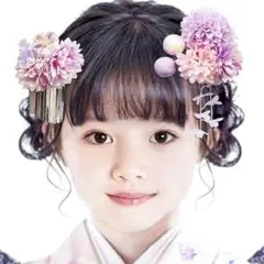 753 パープルかんざし 髪留め 髪飾り 花 卒業式 七五三 初詣着物浴衣成人式