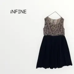 【iNFINE 】花柄パーティードレス ドッキングワンピース