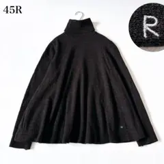 未使用級♡45R アルル超ガーゼのフレアータートルネックＴシャツ ウール 茶色のサムネイル
