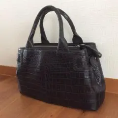 マットクロコダイル＊黒＊ハンドバッグ美品♡
