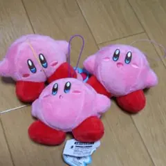 星の カービィ・ぬいぐるみ・マスコット・キーホルダー・３個セット・非売品・(点)