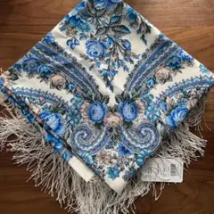 メリノウールのスカーフ　ロシア伝統織物 Pavlovskiy Posad メリノウールのスカーフ ロシア伝統織物 Pavlovskiy Posad - メルカリ