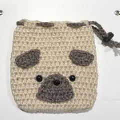 パグ　ポーチ　編み物