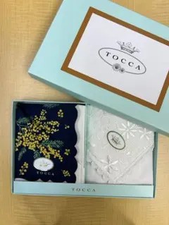【新品】TOCCA ミモザ柄ハンカチ/白レースハンカチセット ギフト用にも！