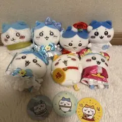 (匿名配送/即購入OK)ちいかわ　ハチワレ　ぬいぐるみ＆マスコットセットのサムネイル