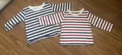 無印良品　西松屋　ストライプ長袖Ｔシャツ2枚セット