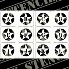 ステンシルシート　【個々カット9】　アルファベット　英字