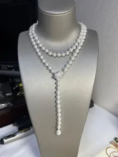 A6265 ロング　真珠　ネックレス 　貝パール　ラリエット