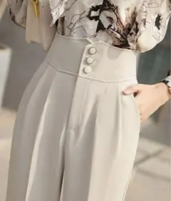 SEU ハイウエストクロップドパンツ テーパードパンツ スラックスパンツ