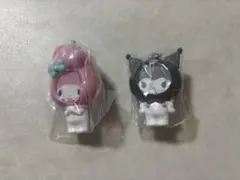 サンリオ　フォトフレームマスコット　マイメロ　クロミ 顔ハメ キーホルダー