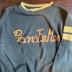 PERSON'S FOR MEN ニットセーター グリーン/イエロー