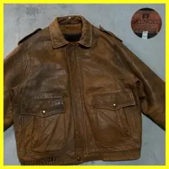 ヴィンテージ FlightJacket レザーJK A-2 本革 韓国製 茶 L