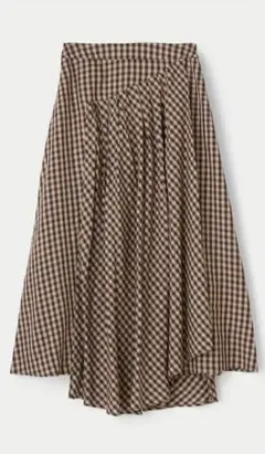 moussy　GINGHAM FLARE SKIRT　ブラウンのサムネイル