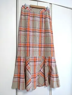 ナノ・ユニバース　マーメイドスカート　チェック