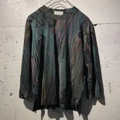 □ ストレッチブラウス　渋柄　カラフル　七分袖