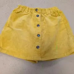 イエロー コーデュロイ ショートスカート