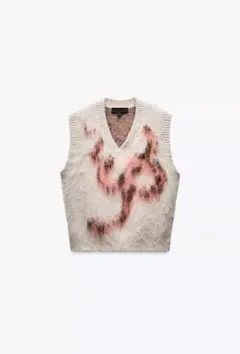 ZARA 起毛風ジャガードニットベスト (7〜9号)