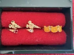 ディズニーストア　ミッキーマウス・プーさんリング3点セット