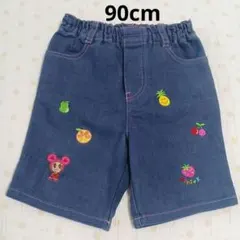 デニムパンツ フルーツ刺繍 90cm未満