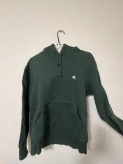 Champion ダークグリーン フード付きパーカー M