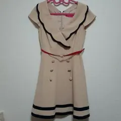 美品♡ピンキーガールズ　カシュクールワンピース　マリンテイストのサムネイル
