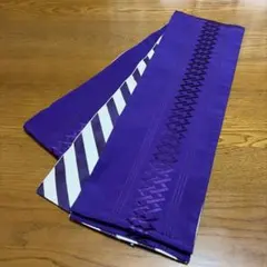 〓特集❹〓新規掲載品　半幅帯　化繊 リバーシブル　吉原繋ぎ＆斜め縞のサムネイル