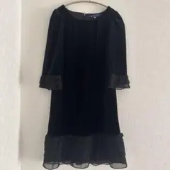 エムズグレイシー　黒いベルベット長袖ワンピース