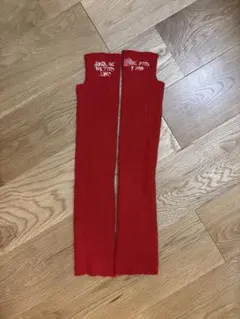 刺繍リブアームカバー SPINNS 赤 アームウォーマー