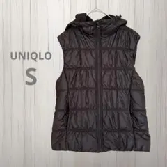 UNIQLO◇◆ダウンベスト 軽量ダウン アウター 中綿 ブラウン S