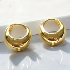 H38* チャンキーフープピアス ゴールド ぷっくり