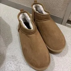 WEGO ブラウン スエード ショートムートンブーツ