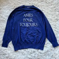 a.v.v レディース 長袖ニット M ビッグロゴ ブルー イトキン 可愛い