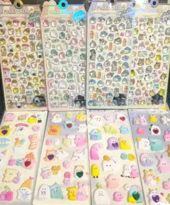 8枚 オバケーヌ ボンボンドロップシール マショマロ 4枚 ×2 ストーン付き