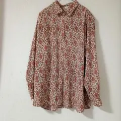 長袖シャツ ペイズリー柄 総柄　昭和レトロ