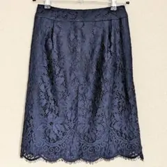 クイーンズコート　レース　スカート ネイビー
