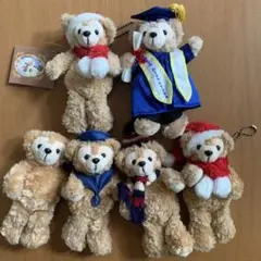 オープンマウスダッフィー ディズニーベア　ぬいぐるみバッジ　6点セット