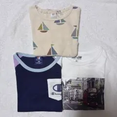 120cm Tシャツセット　お着替え　キッズTシャツ　夏服　ロゴTシャツ