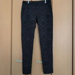 ZARA WOMAN ダマスク柄 ブラックパンツ Sのサムネイル