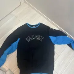 XLARGE クルーネック トレーナー Mサイズ ブラック/ブルー