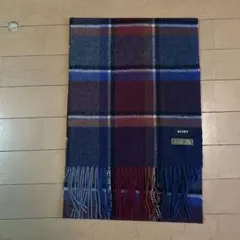 ビームス　カシミヤ　ネイビー✖️レッド　チェックマフラー