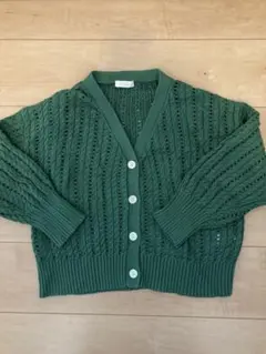 LOWRYS FARM グリーン カーディガン Fサイズ