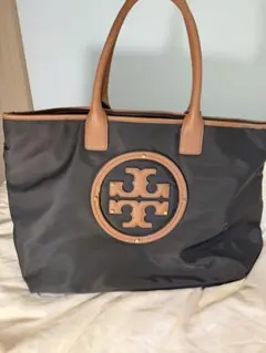 Tory Burch 黒 / 茶ナイロン トートバッグ