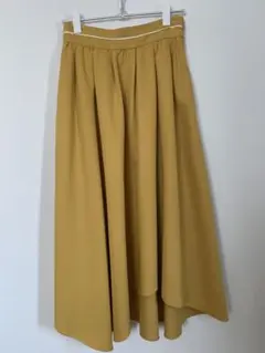 ビームスハート アシメ フレアロングスカート マスタード イエロー