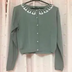 GRL グレイル ビジューカーディガン新品グレー