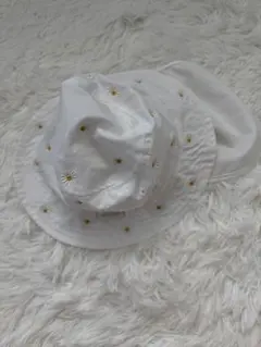 petit mainデイジー刺繍 ホワイト ベビー帽子 46