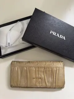 PRADA プラダ 長財布 ナッパレザー ゴールドロゴ フラップ 0611-5