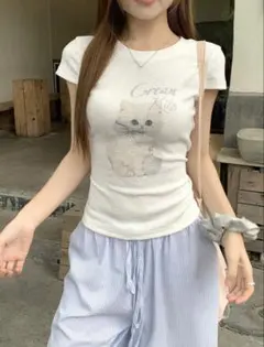 可愛いすぎ‼︎❤︎リボン付ねこTシャツセットのサムネイル