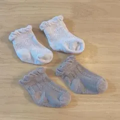 キルティングベビー靴下 2足セット